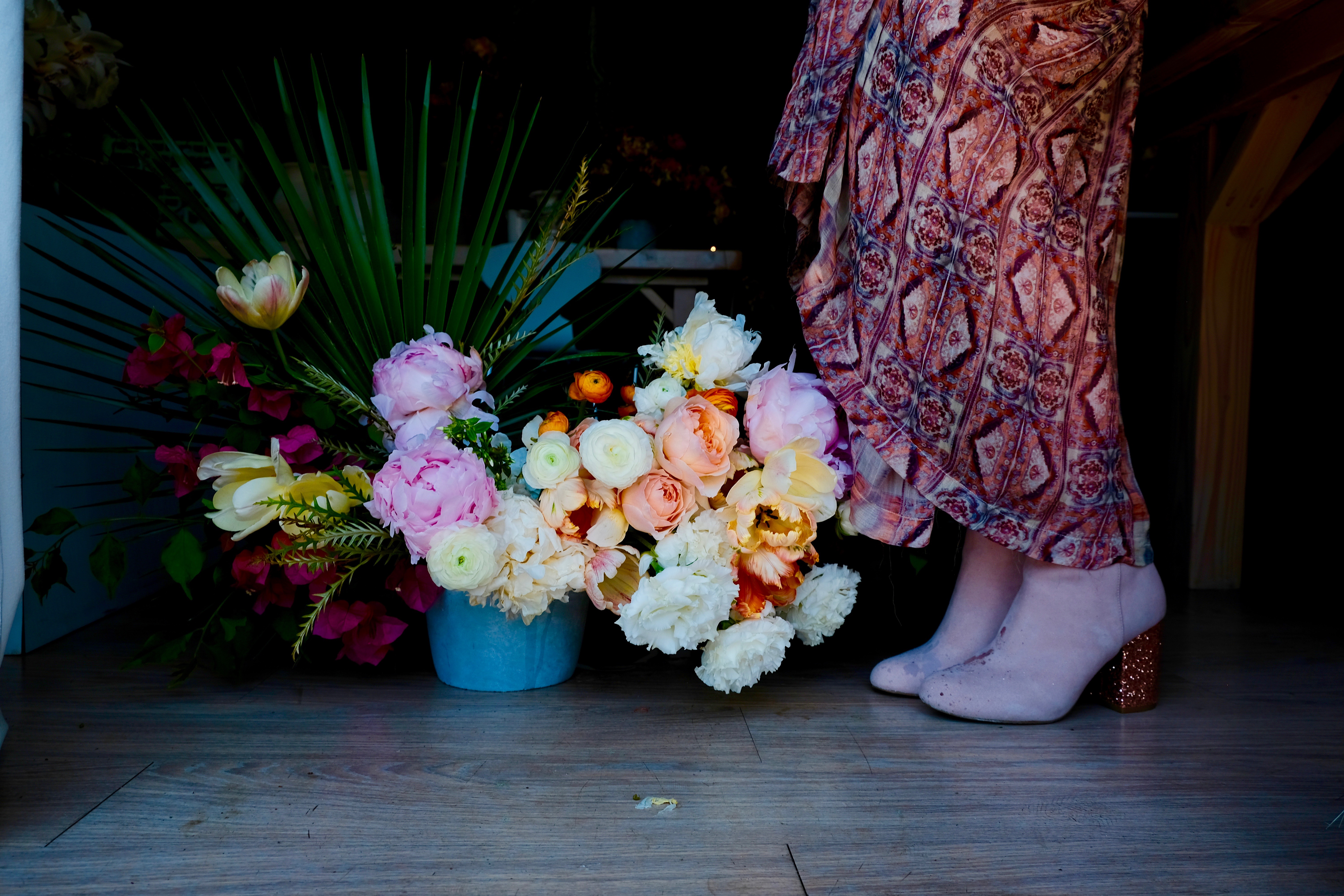 Boho style floral arrangement