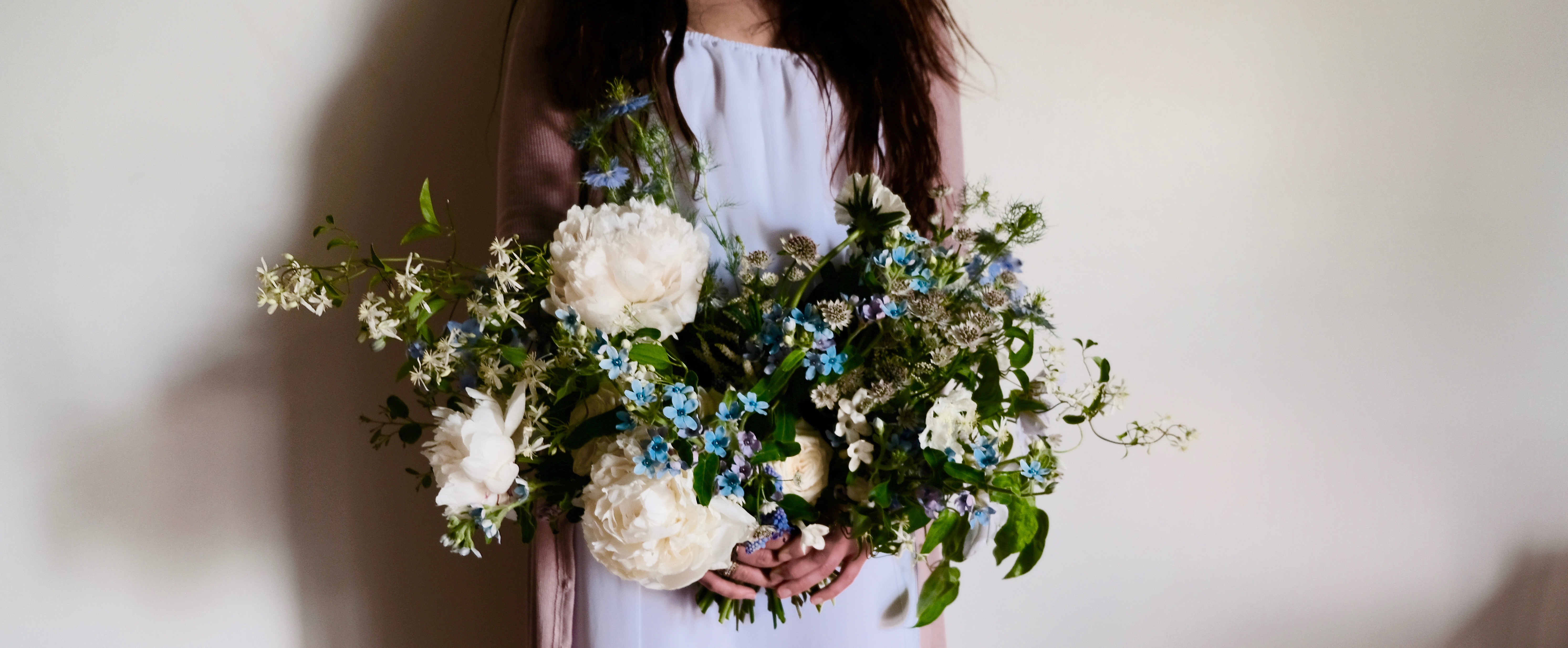 Bouquet with blue flowers
