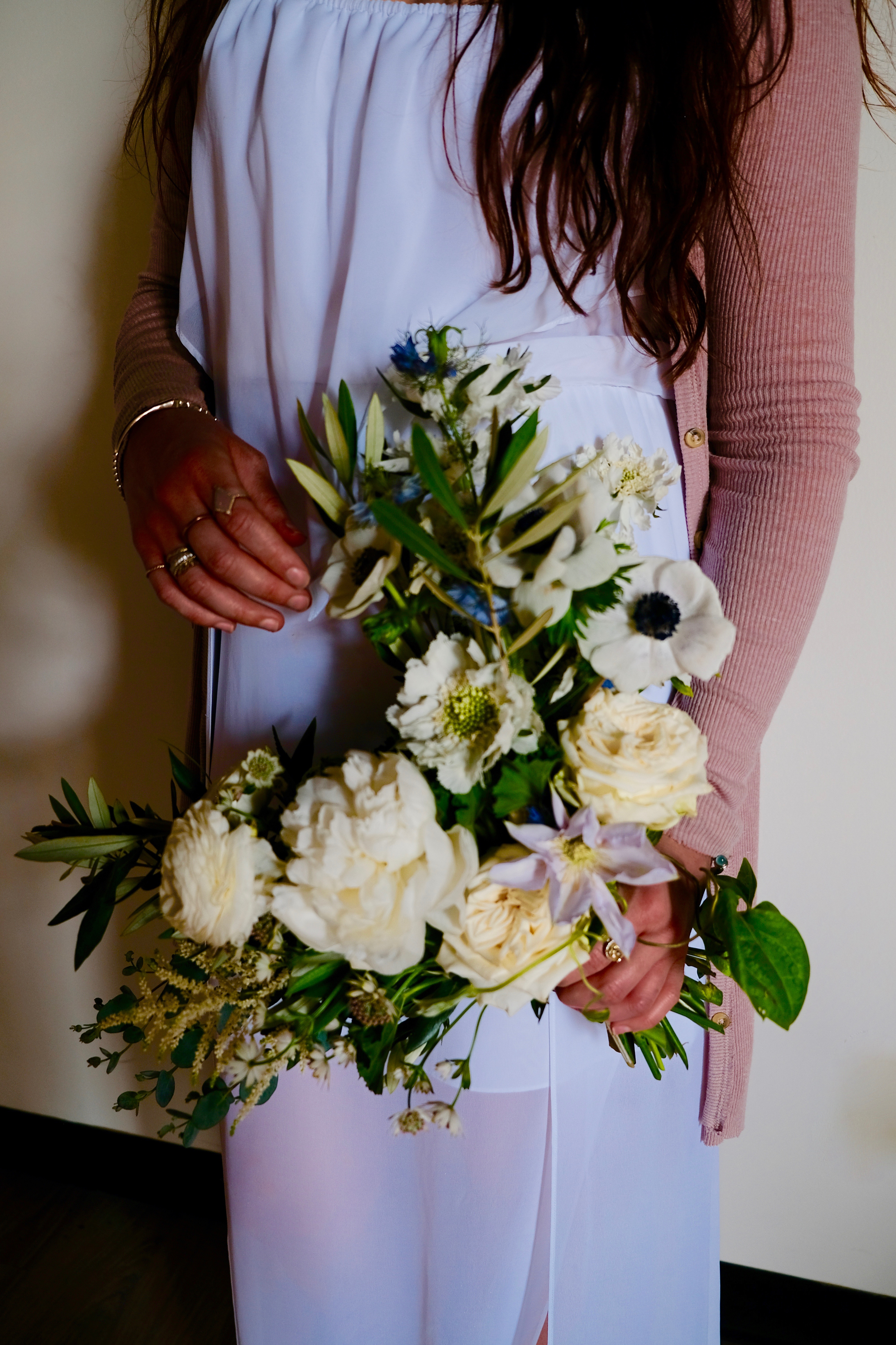 Bridesmaid bouquet with white flowers
